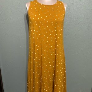 Old navy mustard yellow polka dot dress